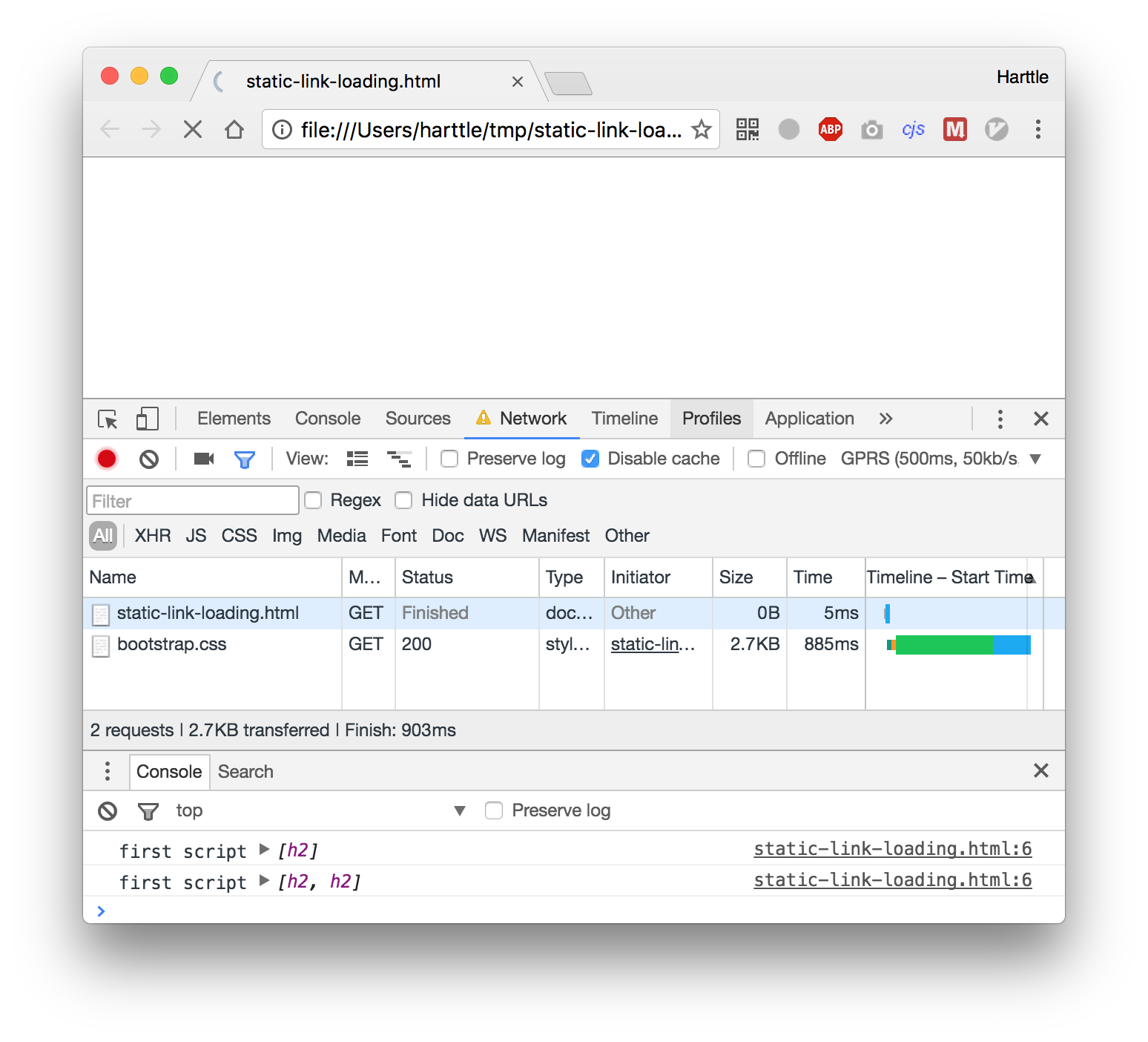 stylesheet links block rendering