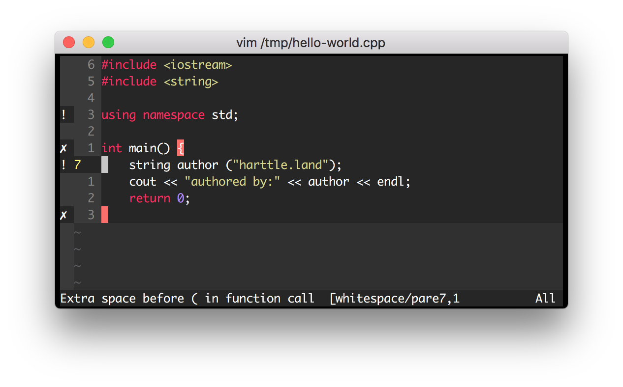 vim-cpplint