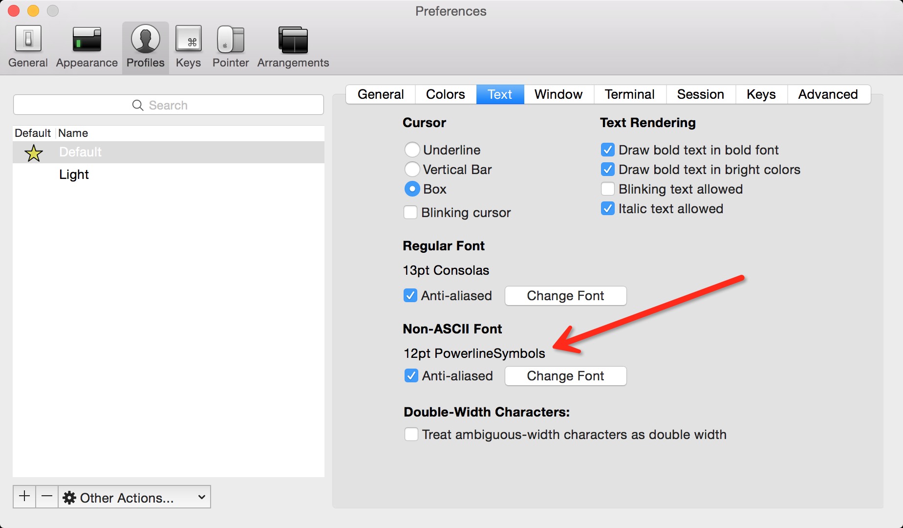 iterm powerline font